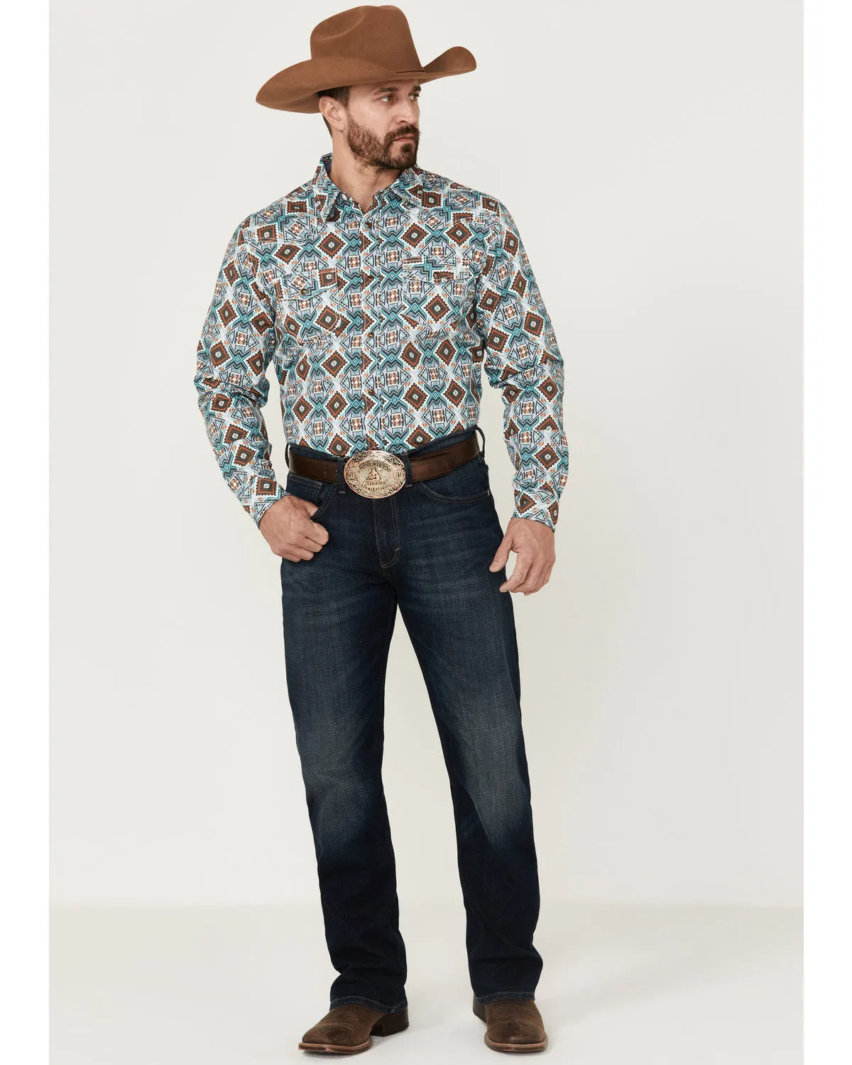 Cody James Men's Great Plains Southwestern Print Long Sleeve Snap Western Shirt sold by Cody James product image thumbnail 2