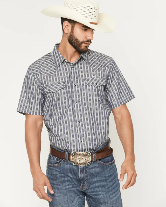 Cody James Men's Barrel Racer Southwestern Striped Print Long Sleeve Snap Western Shirt sold by Cody James