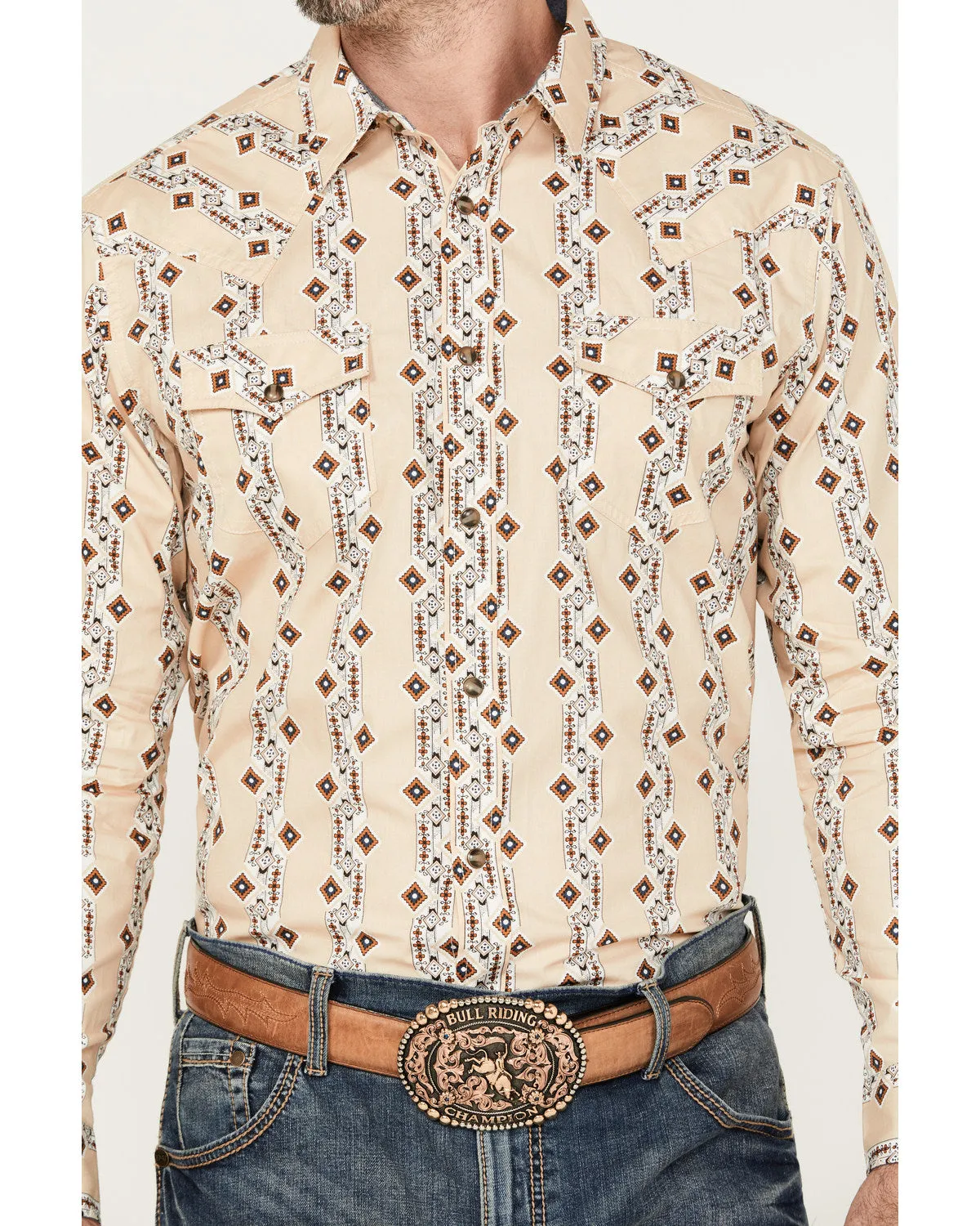 Cody James Men's Floral Striped Print Long Sleeve Snap Western Shirt sold by Cody James product image thumbnail 3