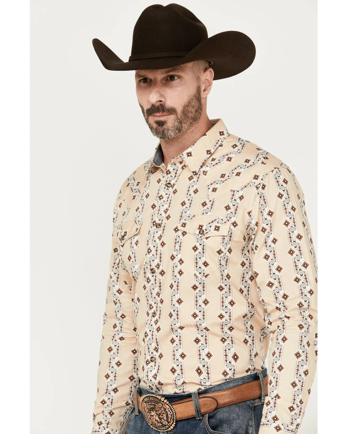 Cody James Men's Floral Striped Print Long Sleeve Snap Western Shirt sold by Cody James product image thumbnail 2