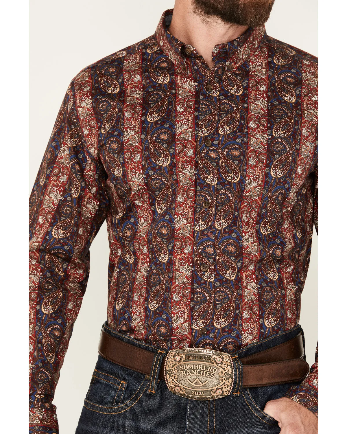 Cody James Men's Decoy Paisley Print Long Sleeve Stretch Button-Down Western Shirt sold by Cody James product image thumbnail 3