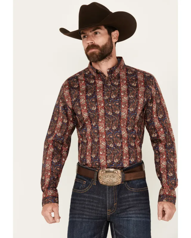 Cody James Men's Decoy Paisley Print Long Sleeve Stretch Button-Down Western Shirt sold by Cody James
