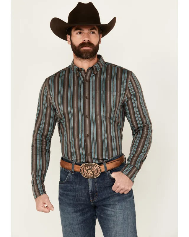 Cody James Men's Boa Dobby Striped Print Long Sleeve Button-Down Stretch Western Shirt made by Cody James