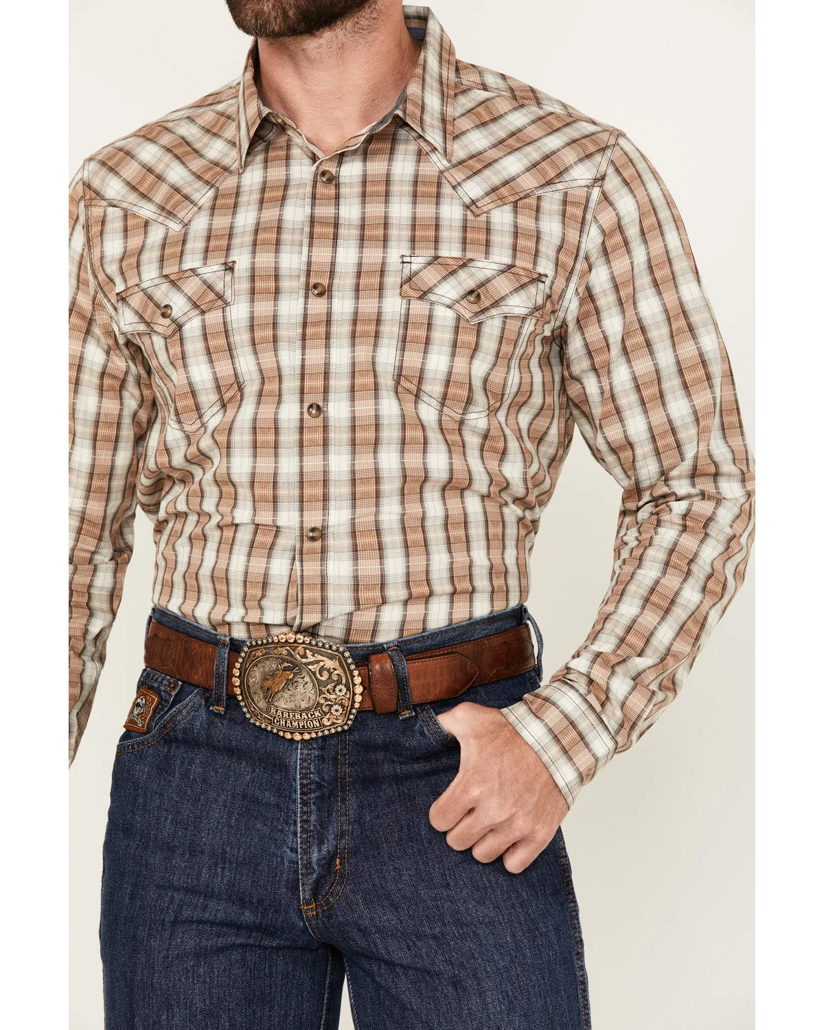 Cody James Men's Buck Off Plaid Print Long Sleeve Snap Western Shirt sold by Cody James product image thumbnail 3
