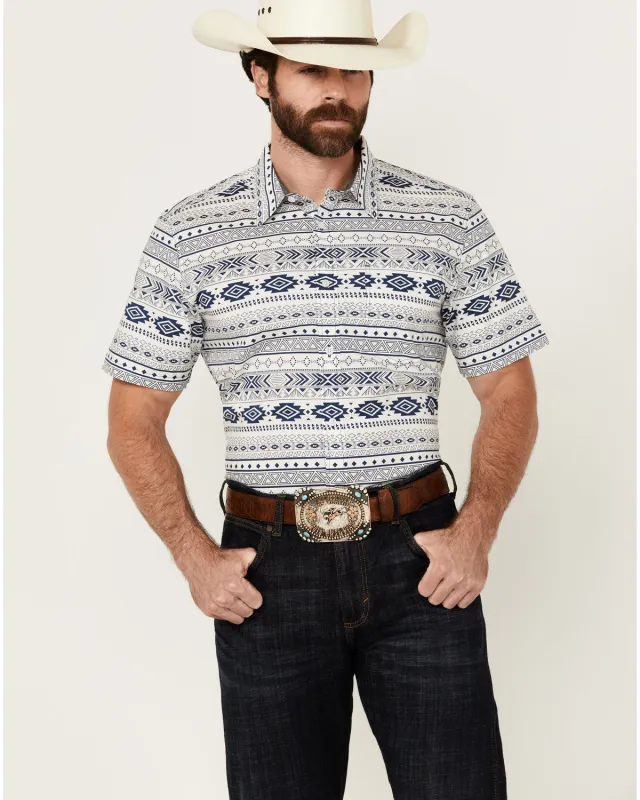 Cody James Men's Apache Trail Southwestern Striped Short Sleeve Button-Down Stretch Western Shirt sold by Cody James