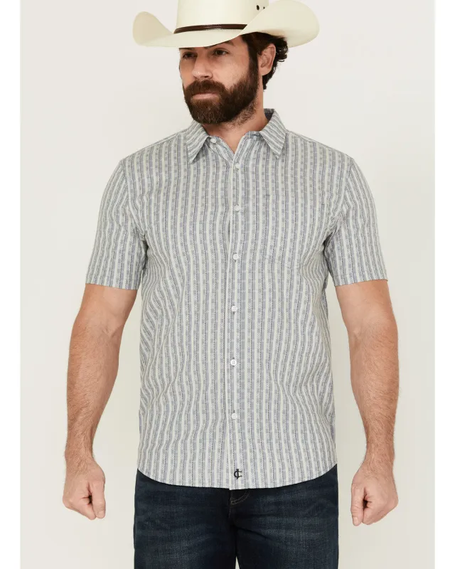 Cody James Men's Falling Diamond Striped Short Sleeve Button-Down Stretch Western Shirt sold by Cody James