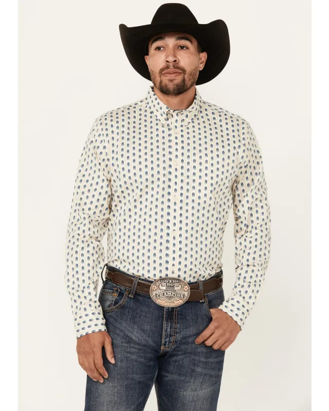 Cody James Men's Gunsmoke Striped Print Long Sleeve Button-Down Stretch Western Shirt sold by Cody James