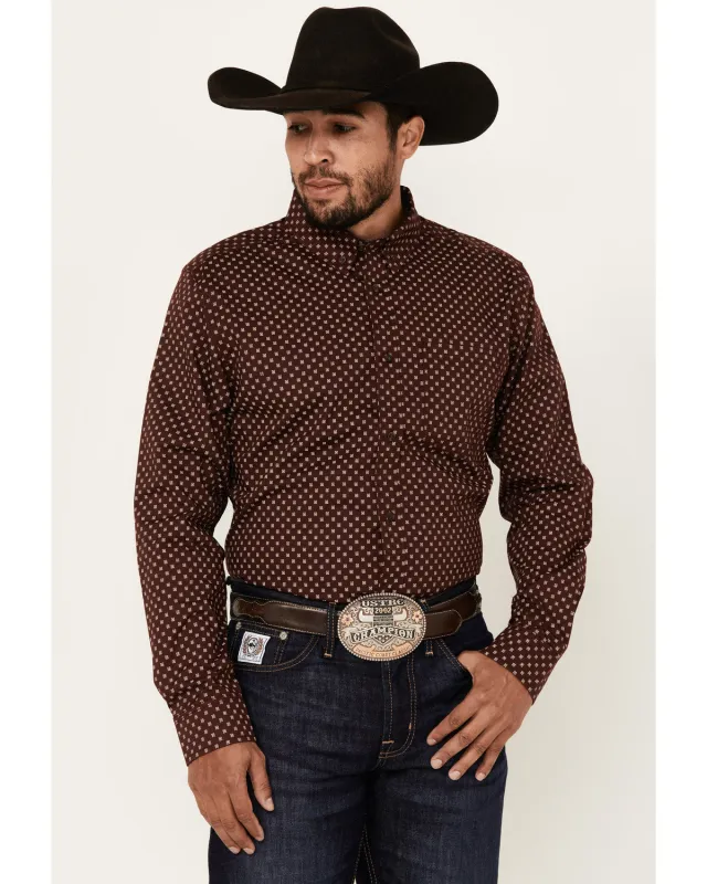 Cody James Men's Big Deal Geo Print Long Sleeve Button-Down Stretch Western Shirt sold by Cody James