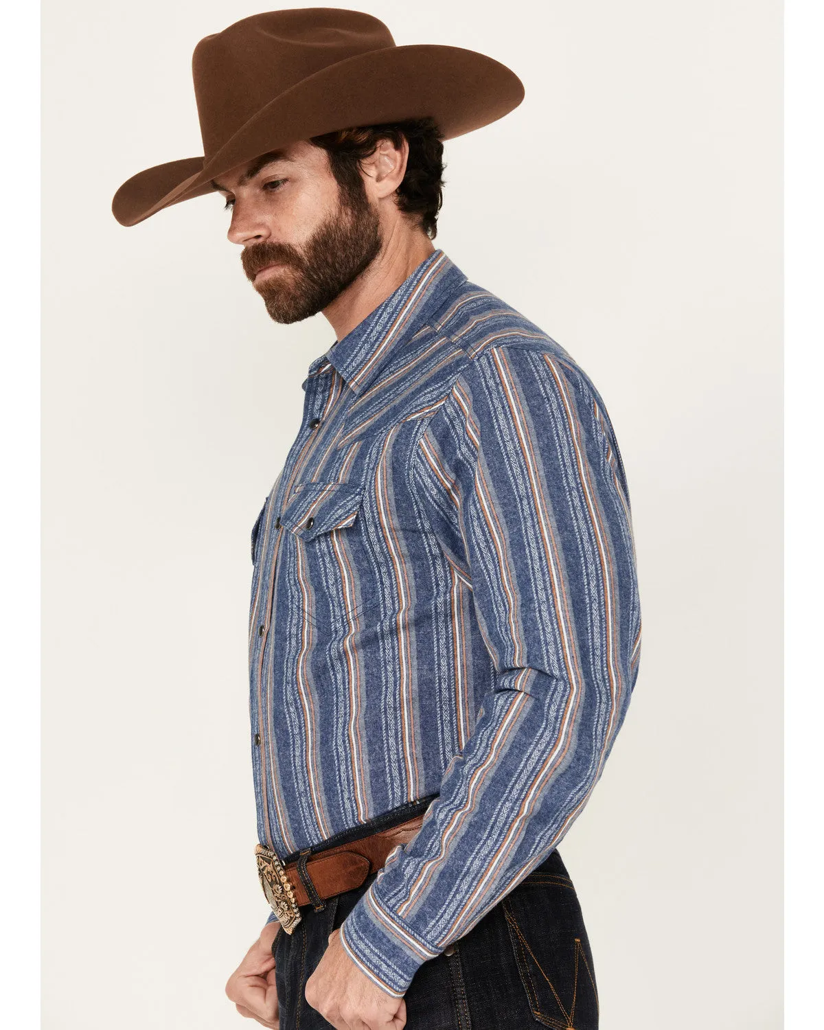 Cody James Men's Alpine Southwestern Striped Long Sleeve Pearl Snap Western Shirt sold by Cody James product image thumbnail 2