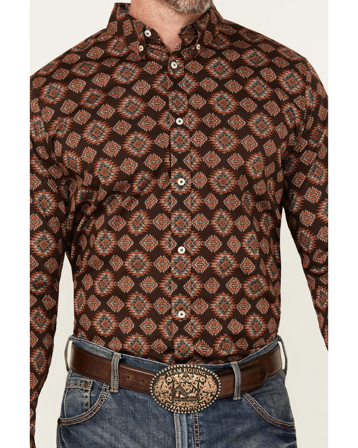 Cody James Men's Bite The Bullet Southwestern Print Long Sleeve Button-Down Stretch Western Shirt sold by Cody James product image thumbnail 3