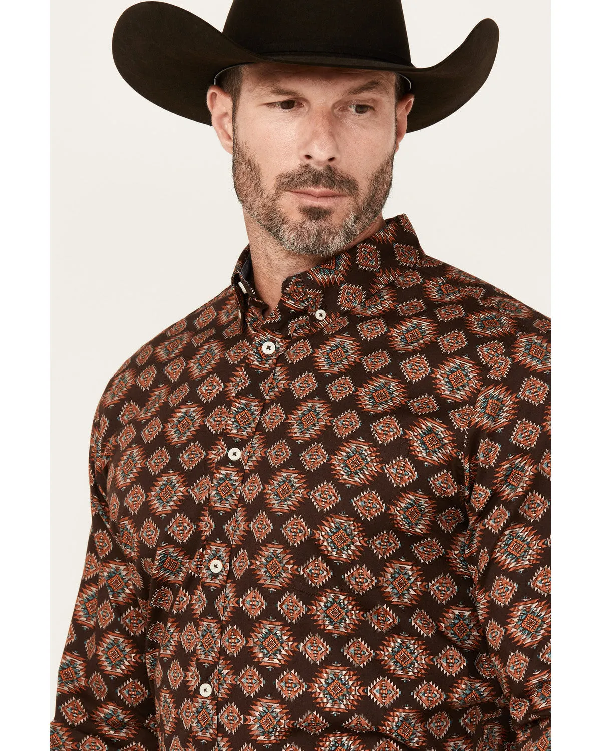Cody James Men's Bite The Bullet Southwestern Print Long Sleeve Button-Down Stretch Western Shirt sold by Cody James product image thumbnail 2