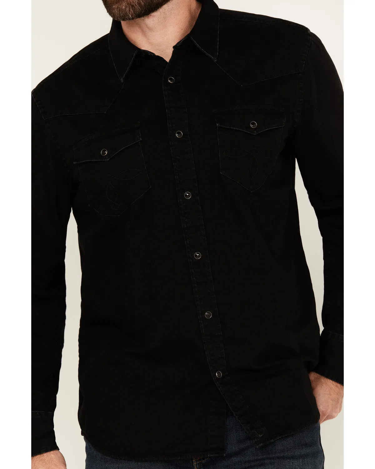 Cody James Men's Solid Long Sleeve Snap Denim Western Shirt - Tall sold by Cody James product image thumbnail 3