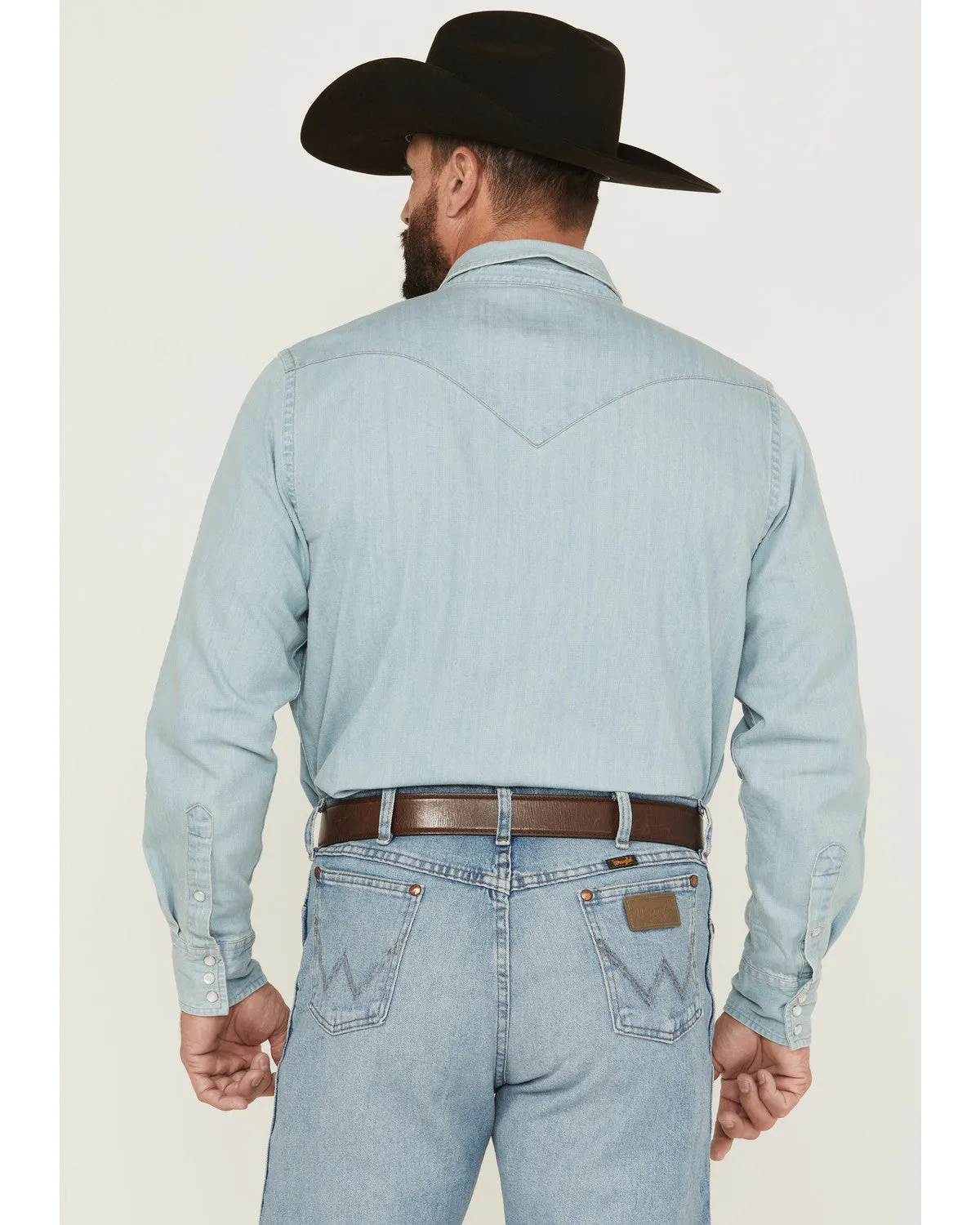 Cody James Men's Frosty Light Wash Long Sleeve Snap Denim Western Shirt - Big sold by Cody James product image thumbnail 4