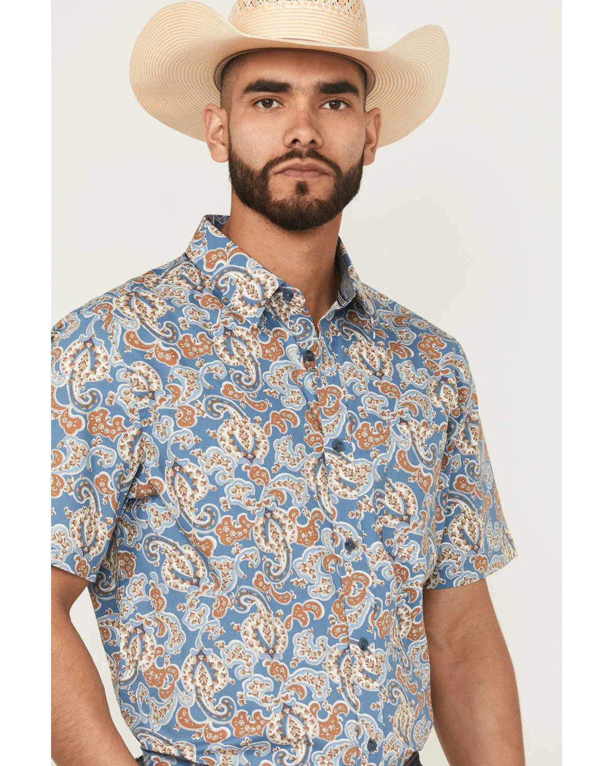 Cody James Men's Boise Paisley Print Short Sleeve Button-Down Stretch Western Shirt sold by Cody James product image thumbnail 2