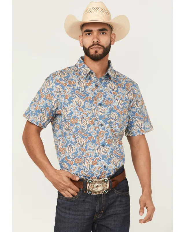 Cody James Men's Boise Paisley Print Short Sleeve Button-Down Stretch Western Shirt sold by Cody James