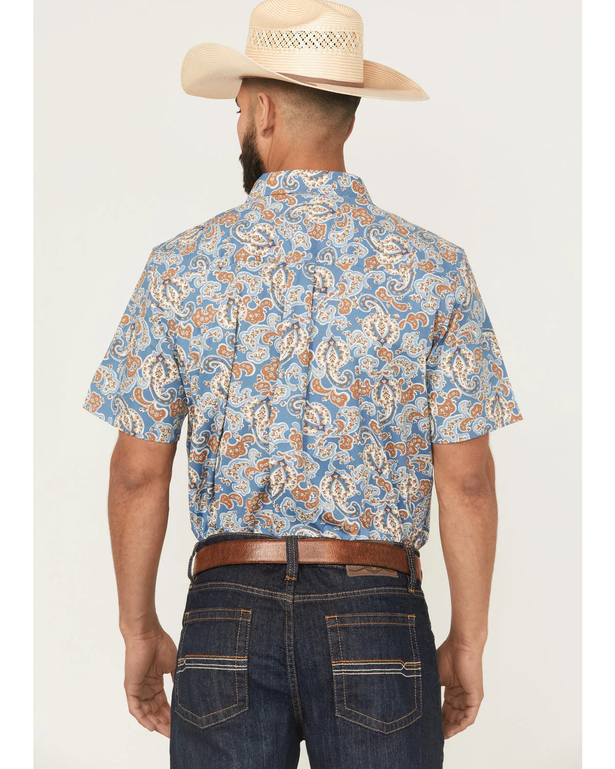 Cody James Men's Boise Paisley Print Short Sleeve Button-Down Stretch Western Shirt sold by Cody James product image thumbnail 4
