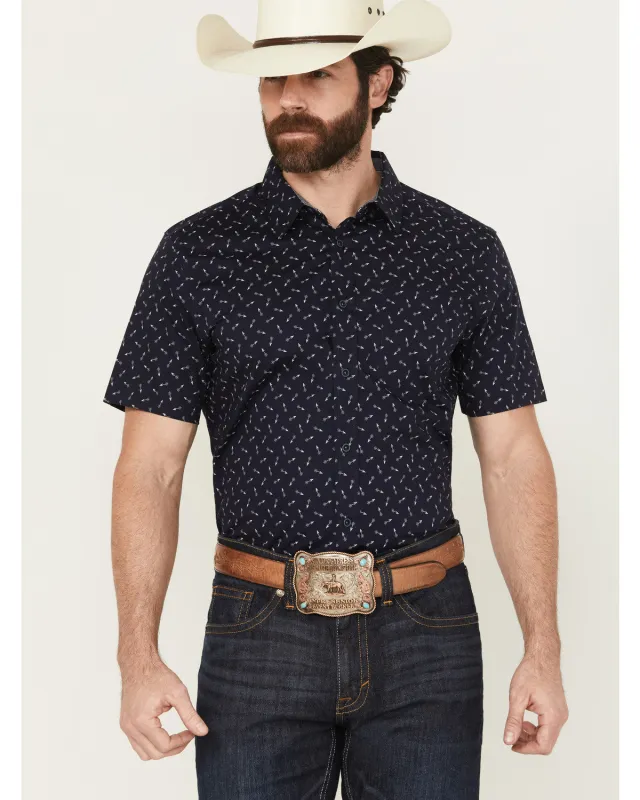 Cody James Men's Idaho Geo Print Short Sleeve Button-Down Stretch Western Shirt sold by Cody James