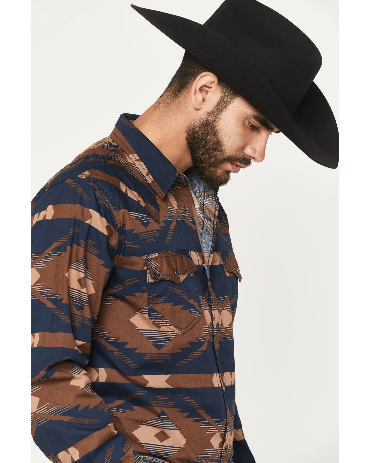 Cody James Men's Red River Range Southwestern Print Long Sleeve Snap Western Shirt sold by Cody James product image thumbnail 2