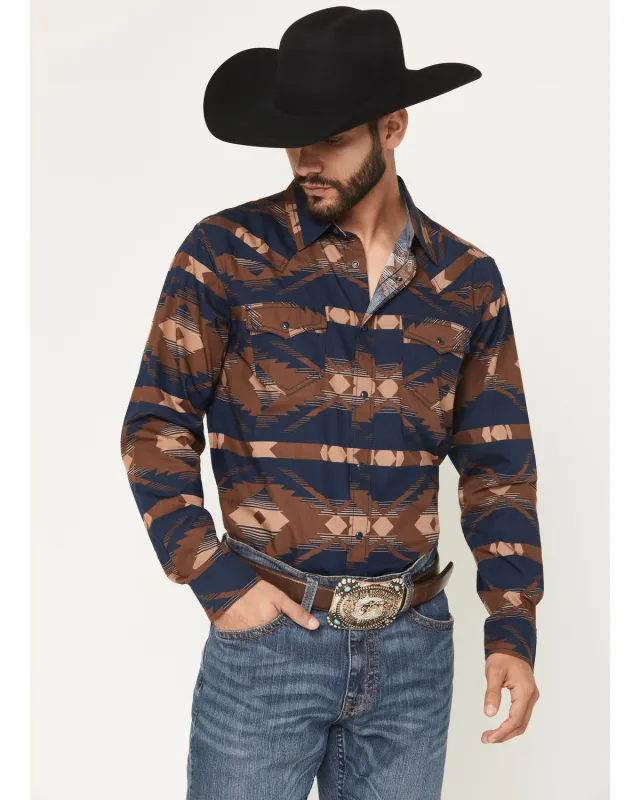 Cody James Men's Red River Range Southwestern Print Long Sleeve Snap Western Shirt sold by Cody James