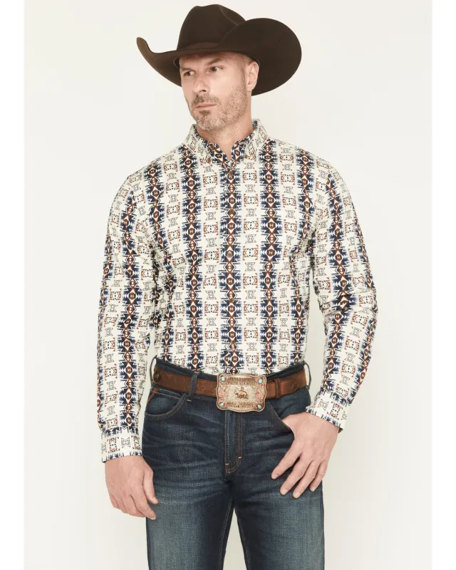 Cody James Men's Wild Prairie Southwestern Print Long Sleeve Button-Down Stretch Western Shirt sold by Cody James