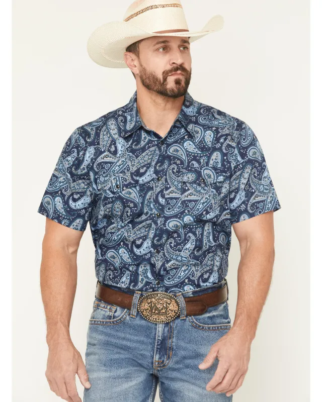 Cody James Men's Westward Paisley Print Short Sleeve Snap Western Shirt made by Cody James