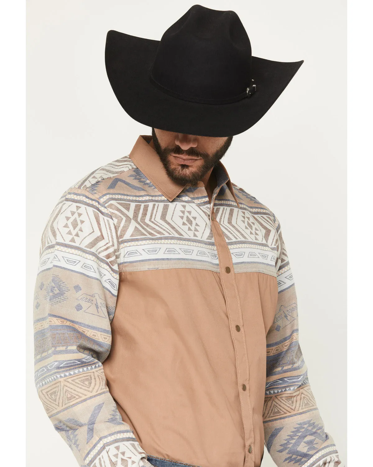 Cody James Men's Bronco Southwestern Block Long Sleeve Snap Western Shirt sold by Cody James product image thumbnail 2
