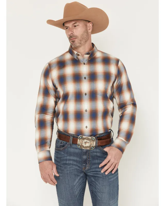 Cody James Men's Warner Plaid Print Long Sleeve Button-Down Stretch Western Shirt sold by Cody James