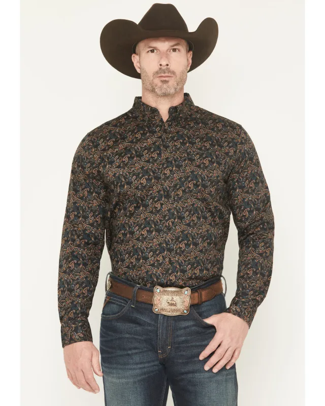 Cody James Men's Cumberland Paisley Print Long Sleeve Button-Down Stretch Western Shirt sold by Cody James
