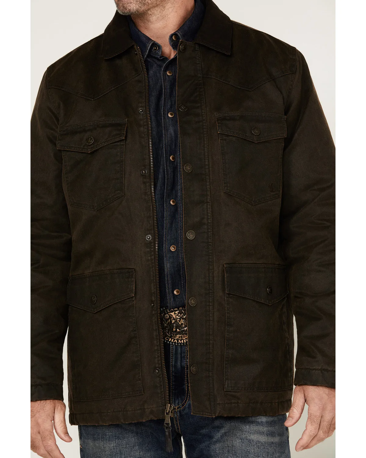 Cody James Men's Road Dust Washed Oil Skin Long Jacket - Tall sold by Cody James product image thumbnail 3