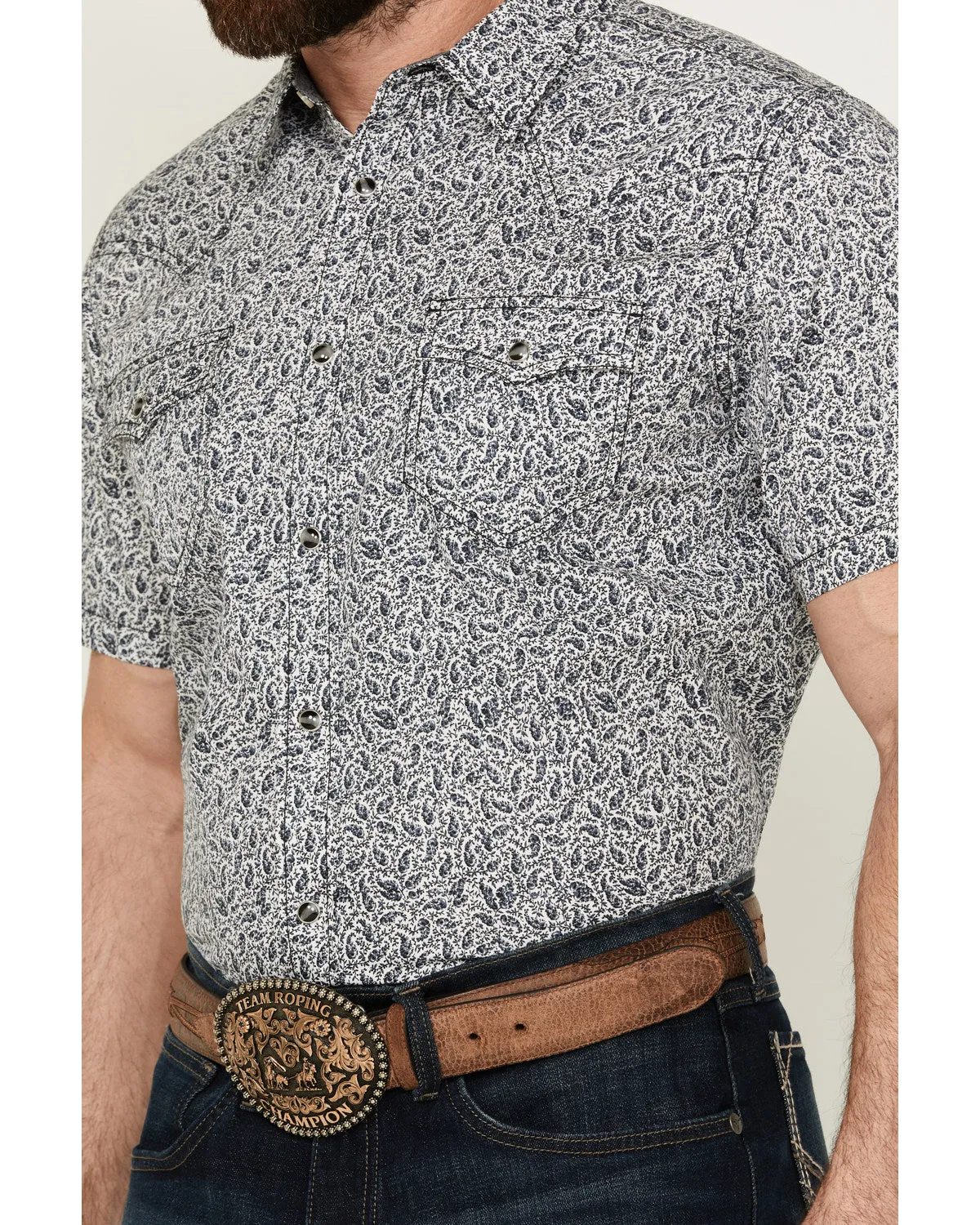 Cody James Men's Graffiti Floral Print Short Sleeve Snap Western Shirt sold by Cody James product image thumbnail 3