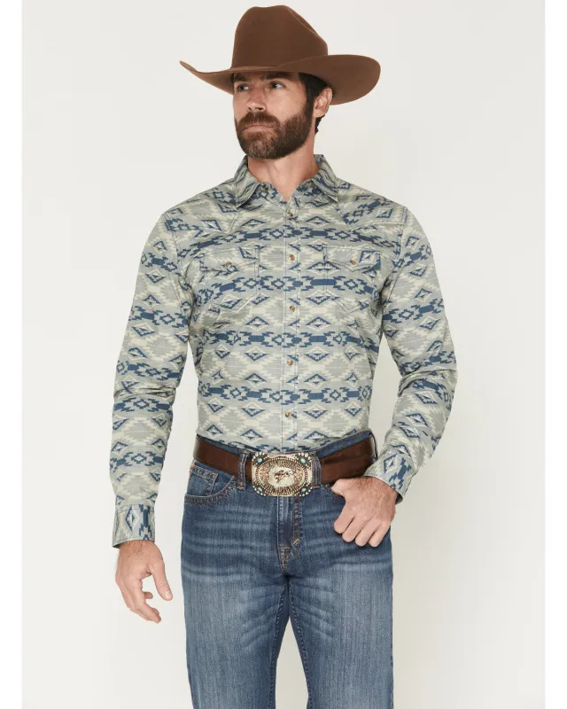 Cody James Men's Wider Southwestern Print Long Sleeve Snap Western Shirt sold by Cody James