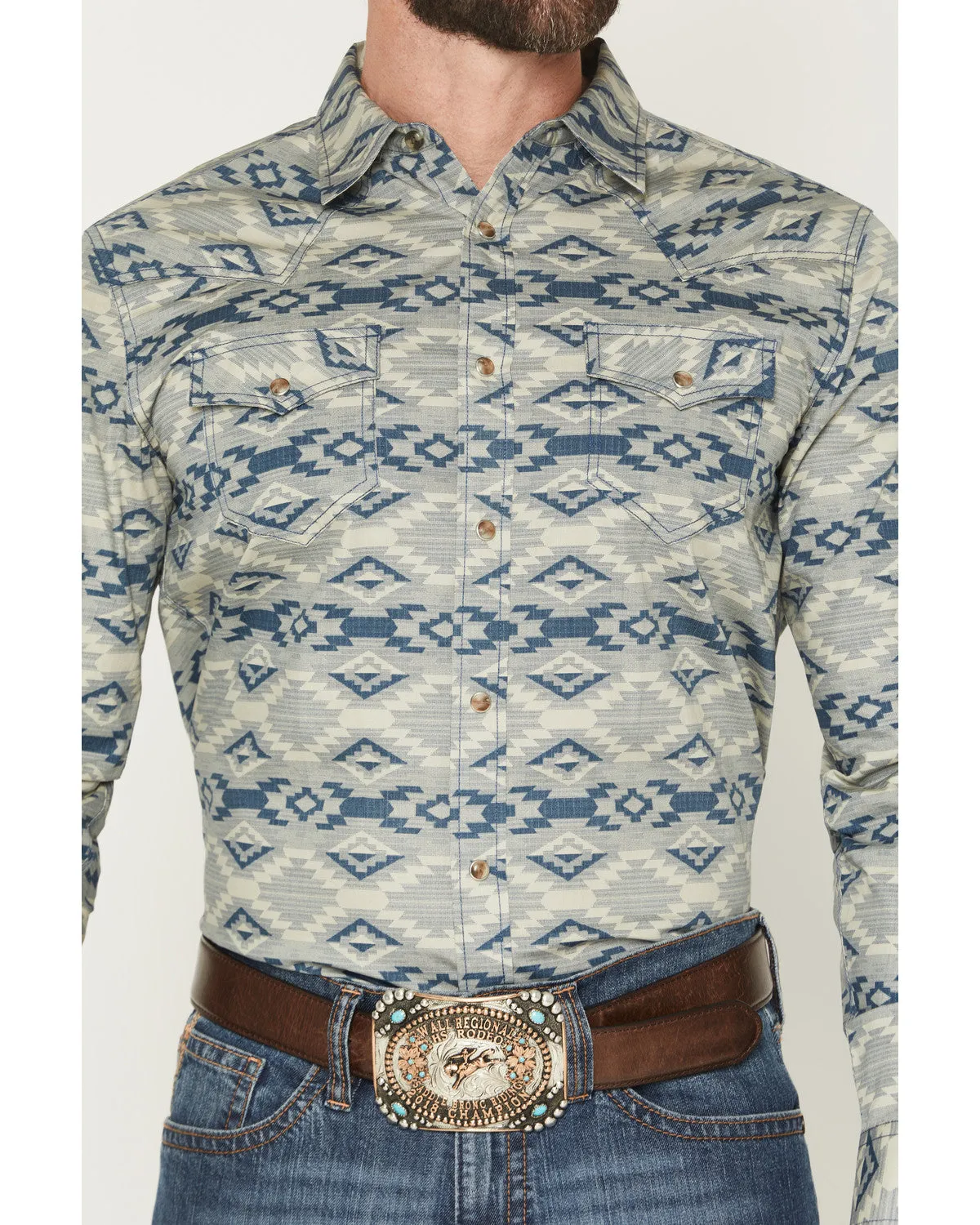 Cody James Men's Wider Southwestern Print Long Sleeve Snap Western Shirt sold by Cody James product image thumbnail 3