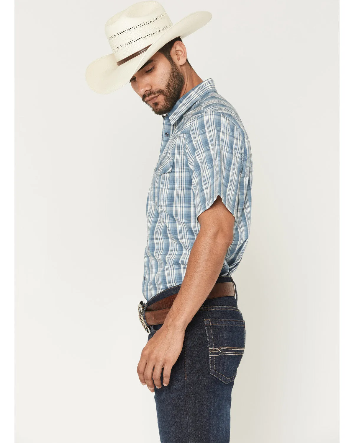 Cody James Men's Briggs Plaid Print Short Sleeve Snap Western Shirt sold by Cody James product image thumbnail 2