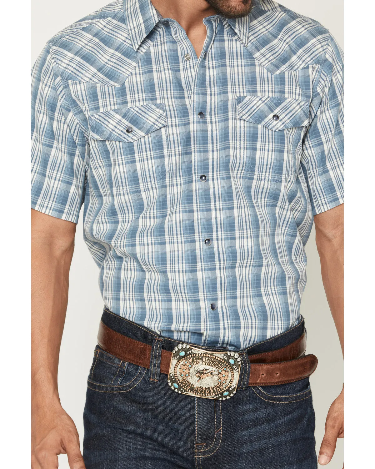 Cody James Men's Briggs Plaid Print Short Sleeve Snap Western Shirt sold by Cody James product image thumbnail 3
