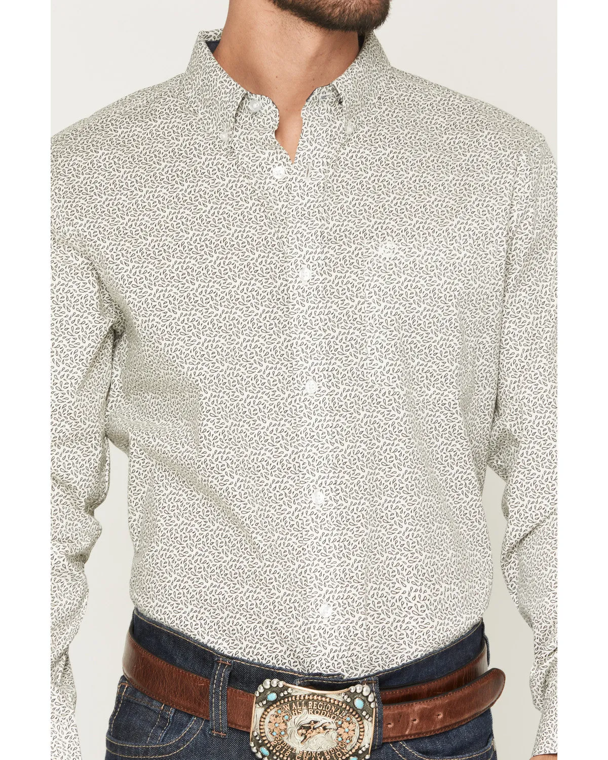 Cody James Men's Rhett Micro Paisley Print Long Sleeve Button-Down Stretch Western Shirt sold by Cody James product image thumbnail 3