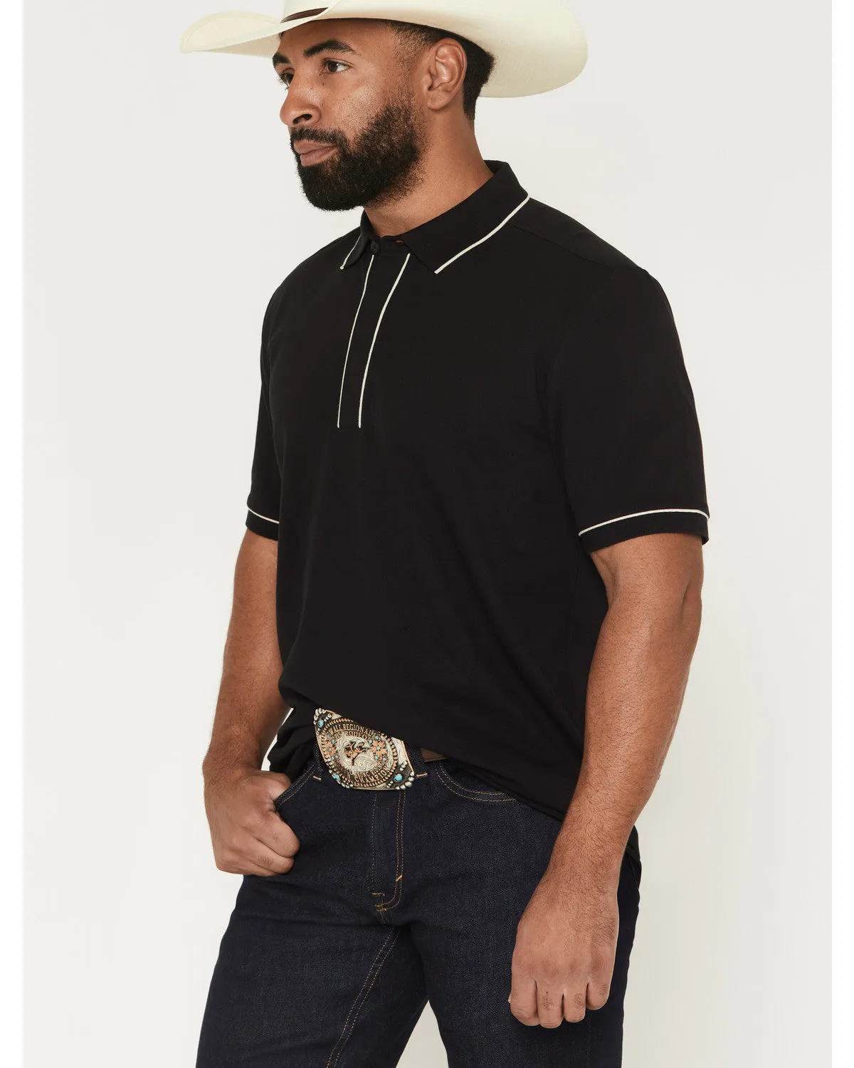 Cody James Black 1978® Men's Cooper Solid Short Sleeve Stretch Polo sold by Cody James product image thumbnail 2