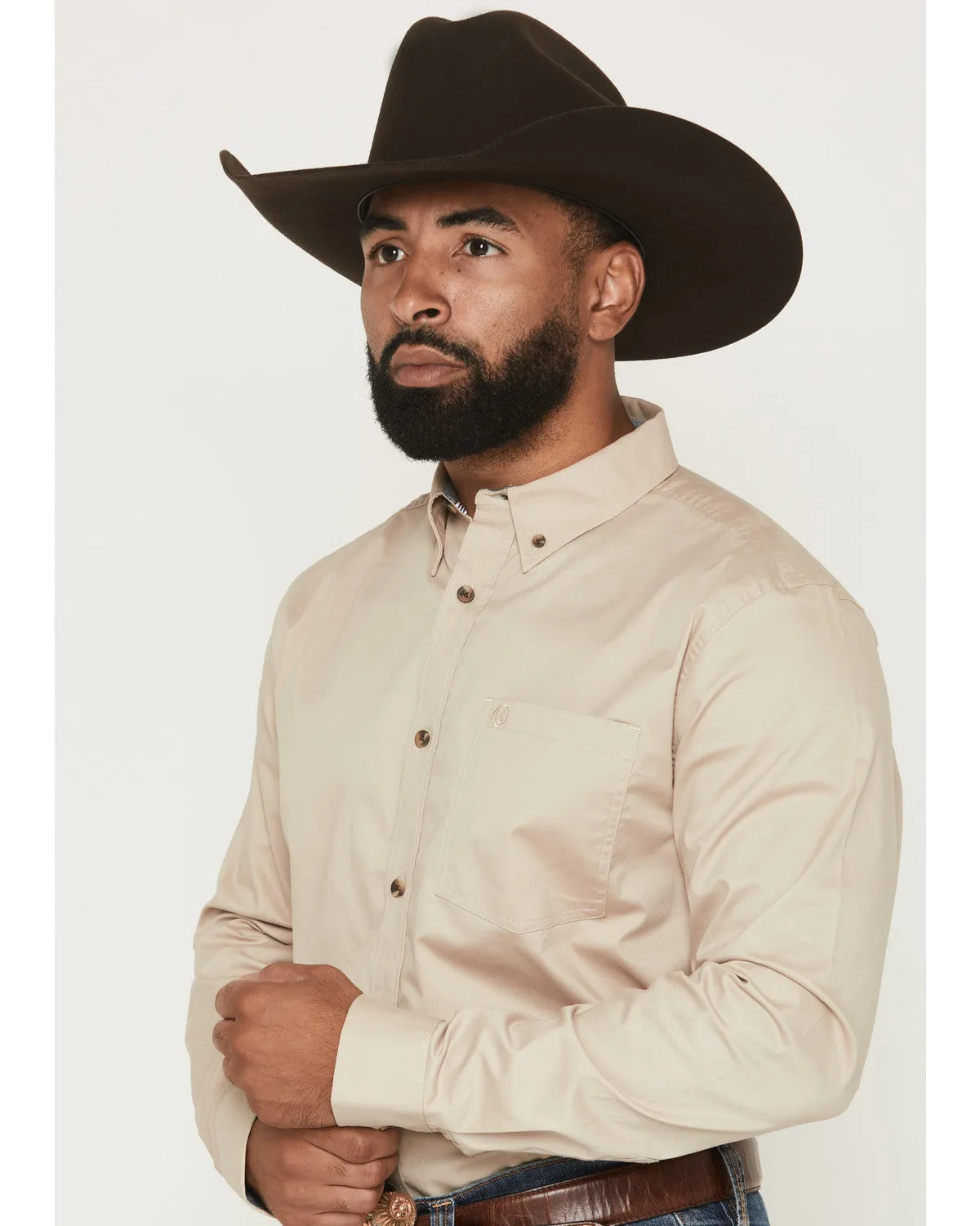Cody James Men's Basic Solid Long Sleeve Button-Down Stretch Western Shirt - Tall sold by Cody James product image thumbnail 2