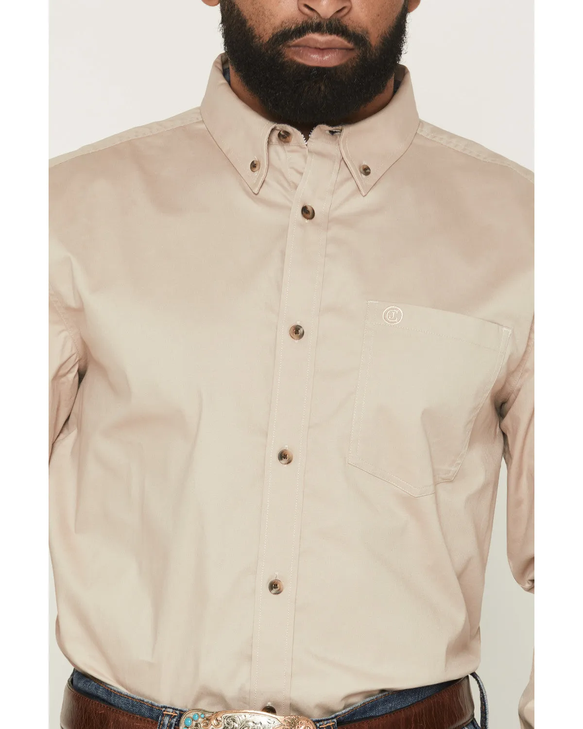 Cody James Men's Basic Solid Long Sleeve Button-Down Stretch Western Shirt - Tall sold by Cody James product image thumbnail 3
