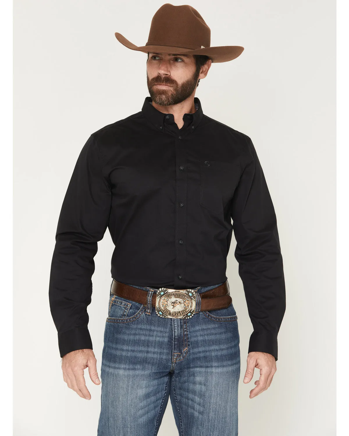 Cody James Men's Basic Solid Long Sleeve Button-Down Stretch Western Shirt - Big sold by Cody James