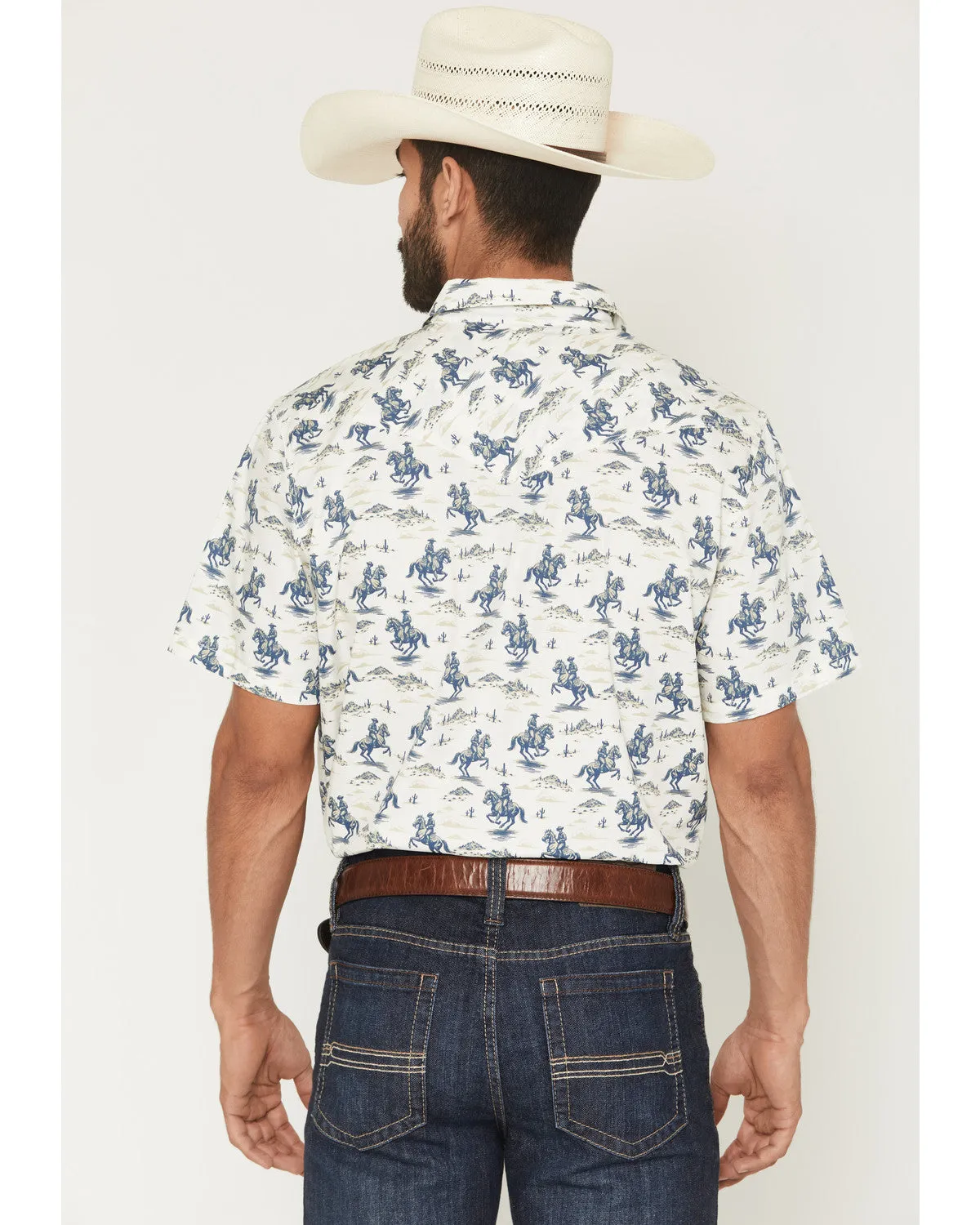 Cody James Men's Amos BBQ Western Print Short Sleeve Snap Western Shirt sold by Cody James product image thumbnail 4