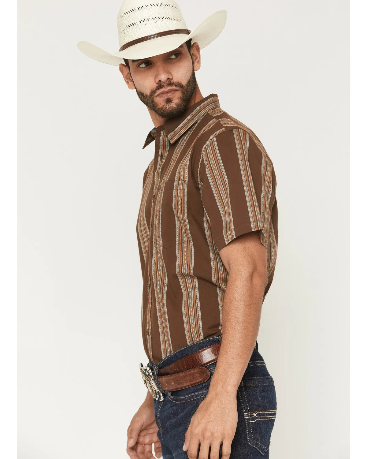 Cody James Silas Stripe Print Short Sleeve Button-Down Stretch Western Shirt sold by Cody James product image thumbnail 2