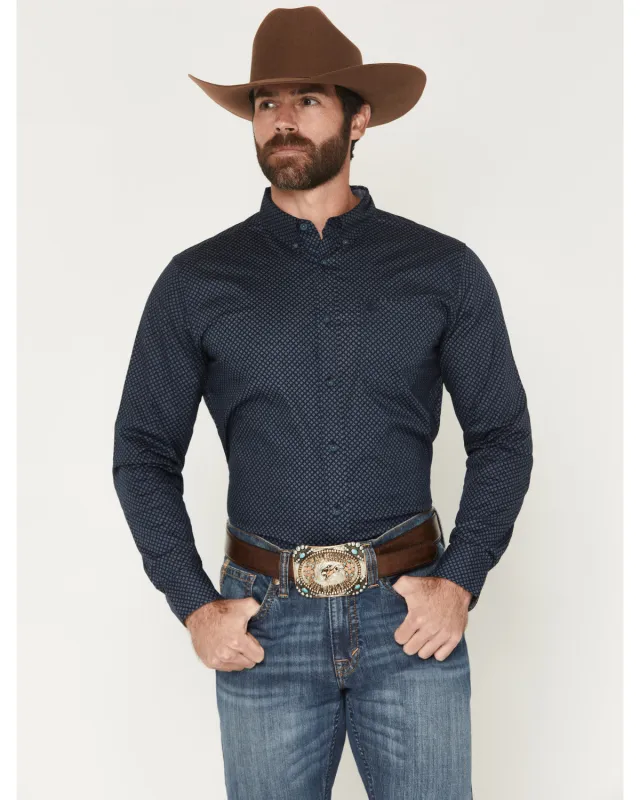 Cody James Men's Tripp Micro Geo Print Long Sleeve Button-Down Stretch Western Shirt sold by Cody James