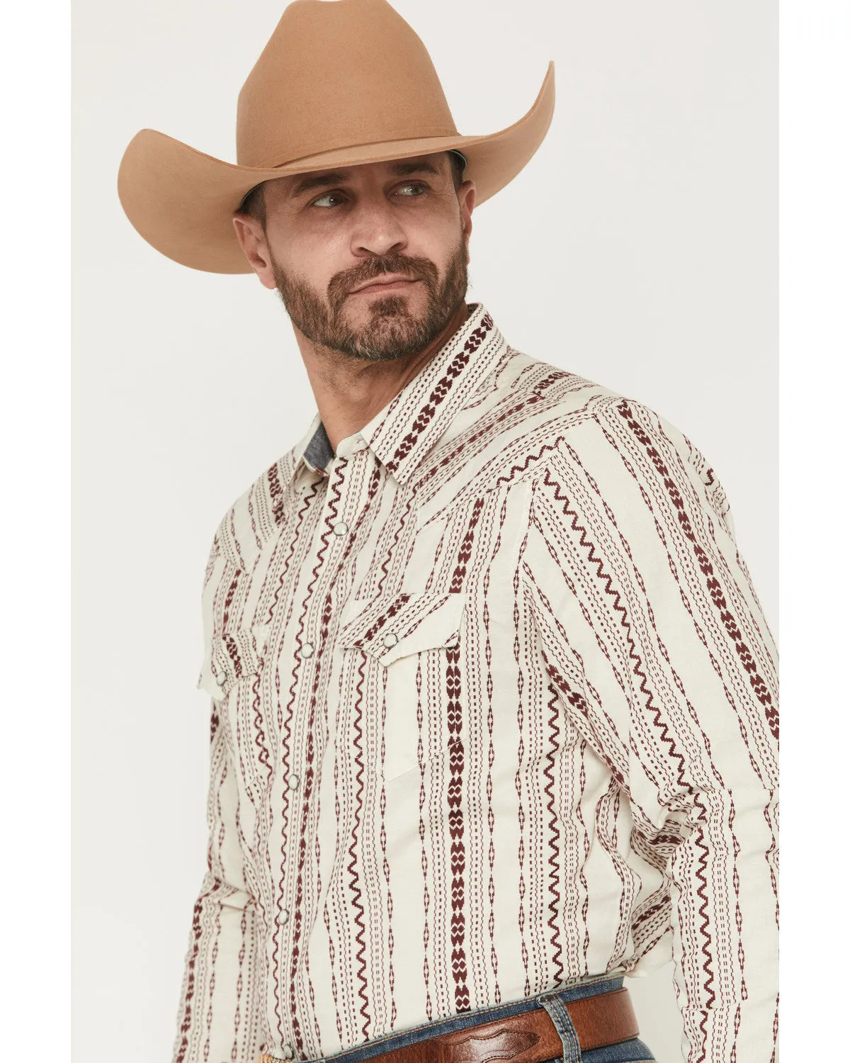 Cody James Men's Warhunt Dobby Striped Long Sleeve Snap Western Shirt sold by Cody James product image thumbnail 2