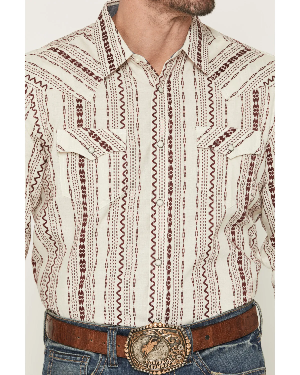 Cody James Men's Warhunt Dobby Striped Long Sleeve Snap Western Shirt sold by Cody James product image thumbnail 3
