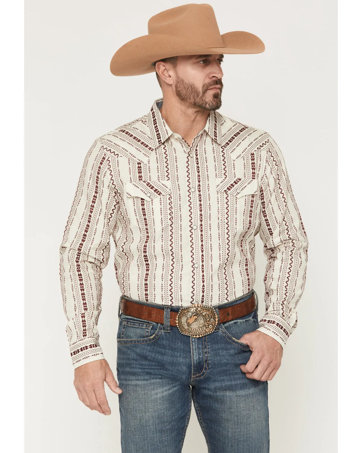 Cody James Men's Warhunt Dobby Striped Long Sleeve Snap Western Shirt sold by Cody James