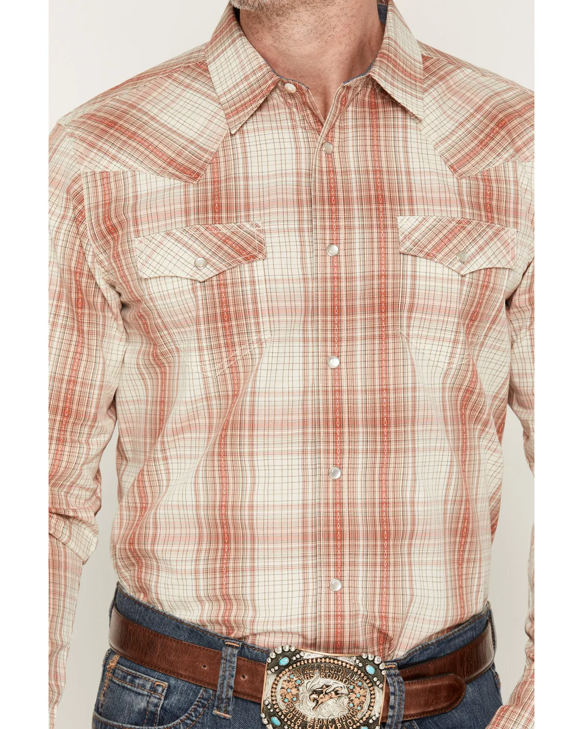 Cody James Men's Legend Dobby Plaid Print Long Sleeve Snap Western Shirt sold by Cody James product image thumbnail 3