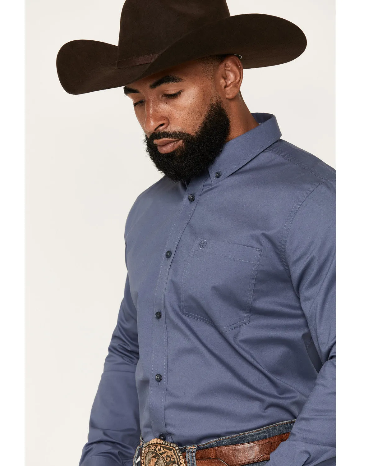 Cody James Men's Solid Long Sleeve Button-Down Stretch Western Shirt - Tall sold by Cody James product image thumbnail 2