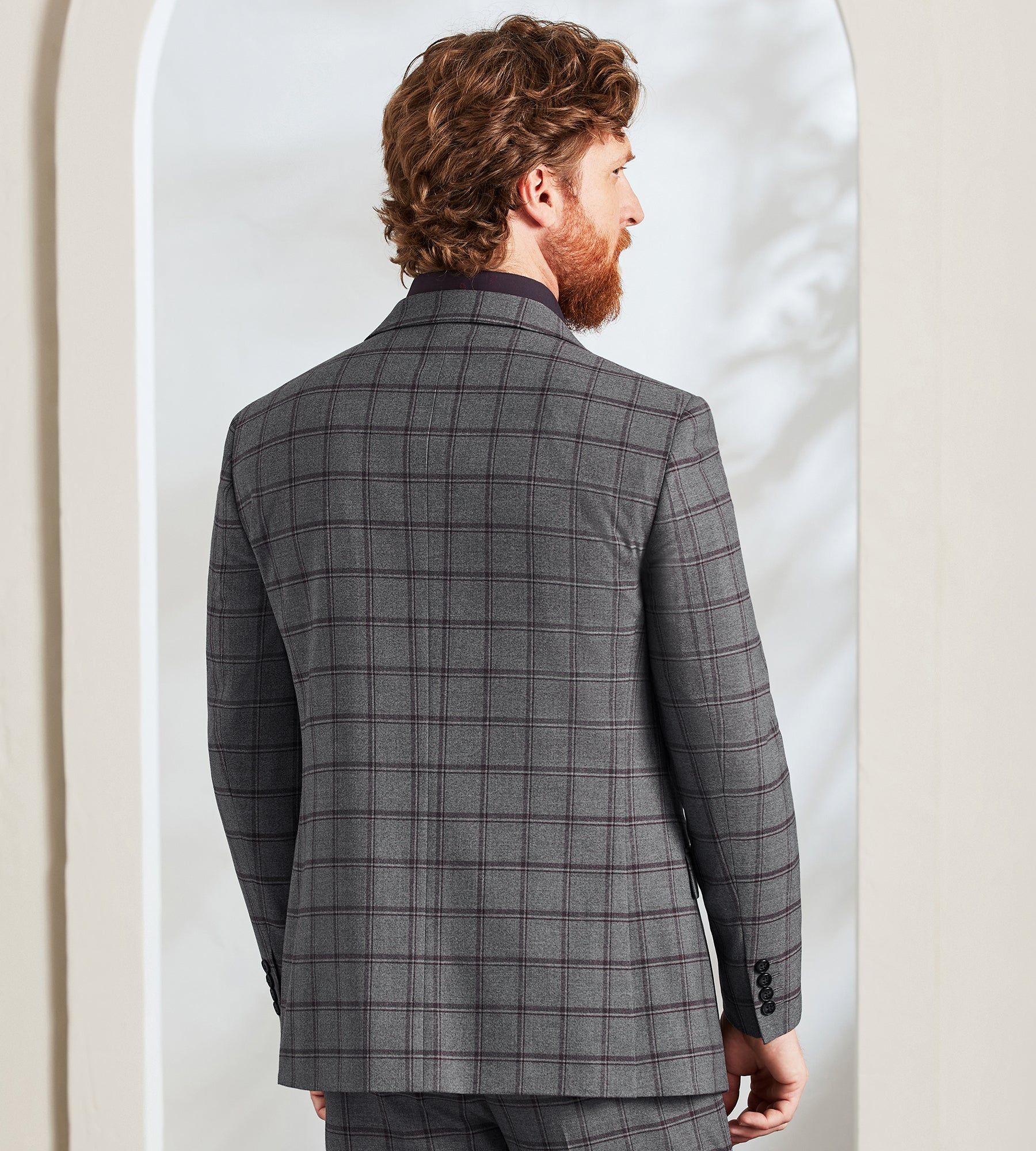 Modern Fit Stretch Check Suit Separate Jacket sold by Tip Top product image thumbnail 4