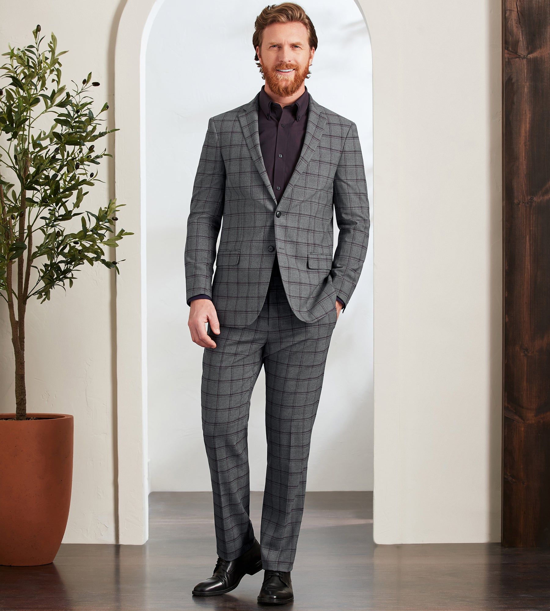 Modern Fit Stretch Check Suit Separate Jacket sold by Tip Top product image thumbnail 5
