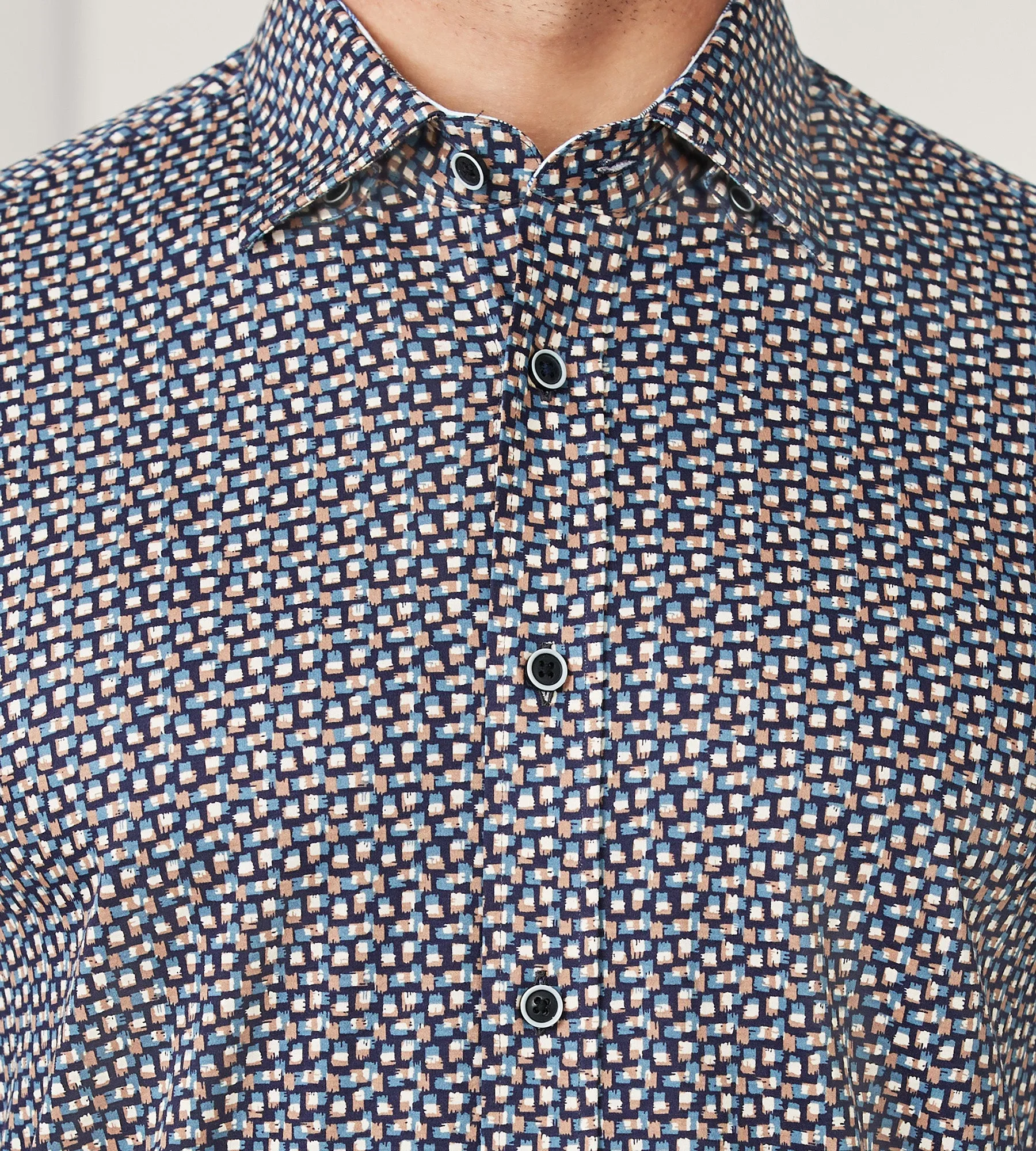 Modern Fit 360° Stretch Long Sleeve Printed Sport Shirt sold by Tip Top product image thumbnail 2